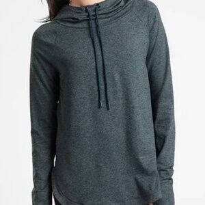 P1. Athleta Utempo Elevate Hoodie in Bali Green - Dark Heather Teal.  XL